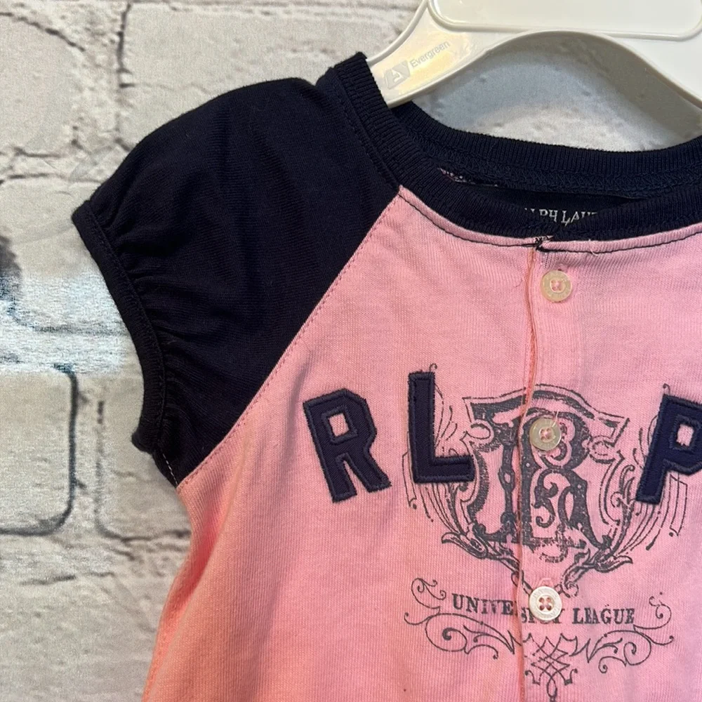 Ralph Lauren Pink & Blue Girl’s Dress Size 9 Months Like New Condition